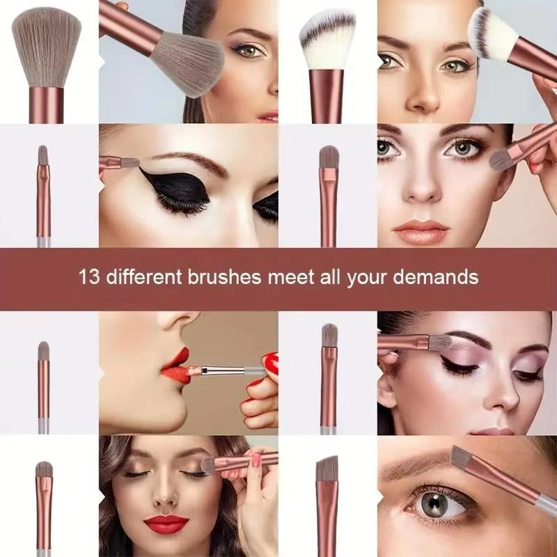 13 PCS Makeup Brush Set Eyeshadow Foundation Complete Makeup Brushes Blush Shadow Beauty Softening Makeup Tools